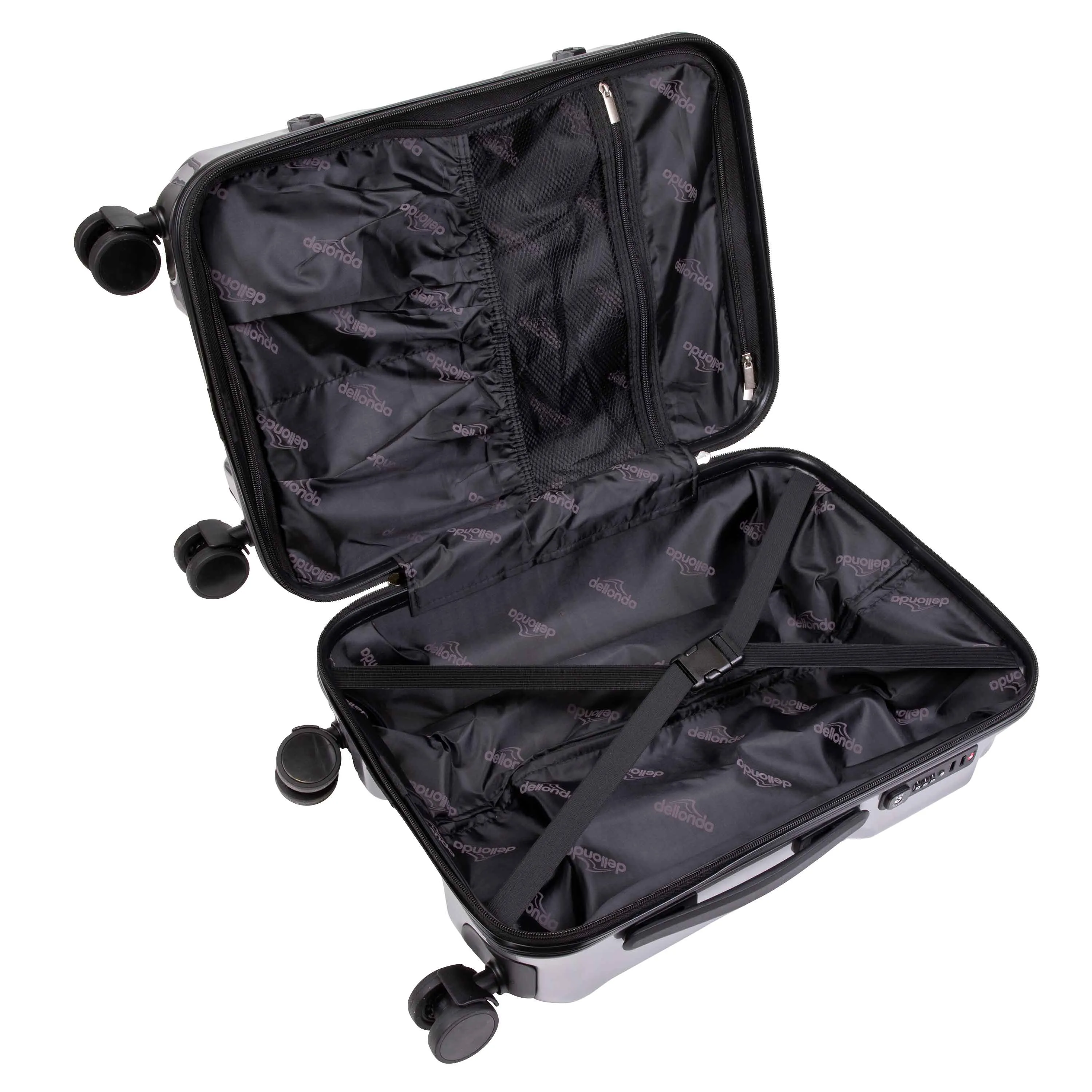 3-Piece Lightweight Luggage Set with TSA Lock, ABS/PC - 20", 24", 28" - Silver - DL9