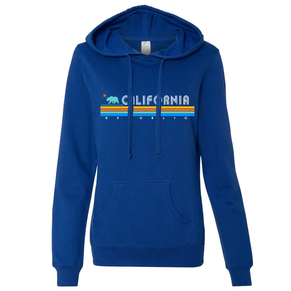 California Republic Vintage Stripe Ladies Lightweight Fitted Hoodie